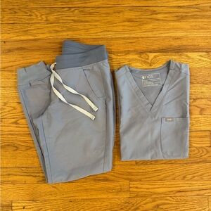 Figs Scrub Set Limited Edition Vapor Blue Space Dye color